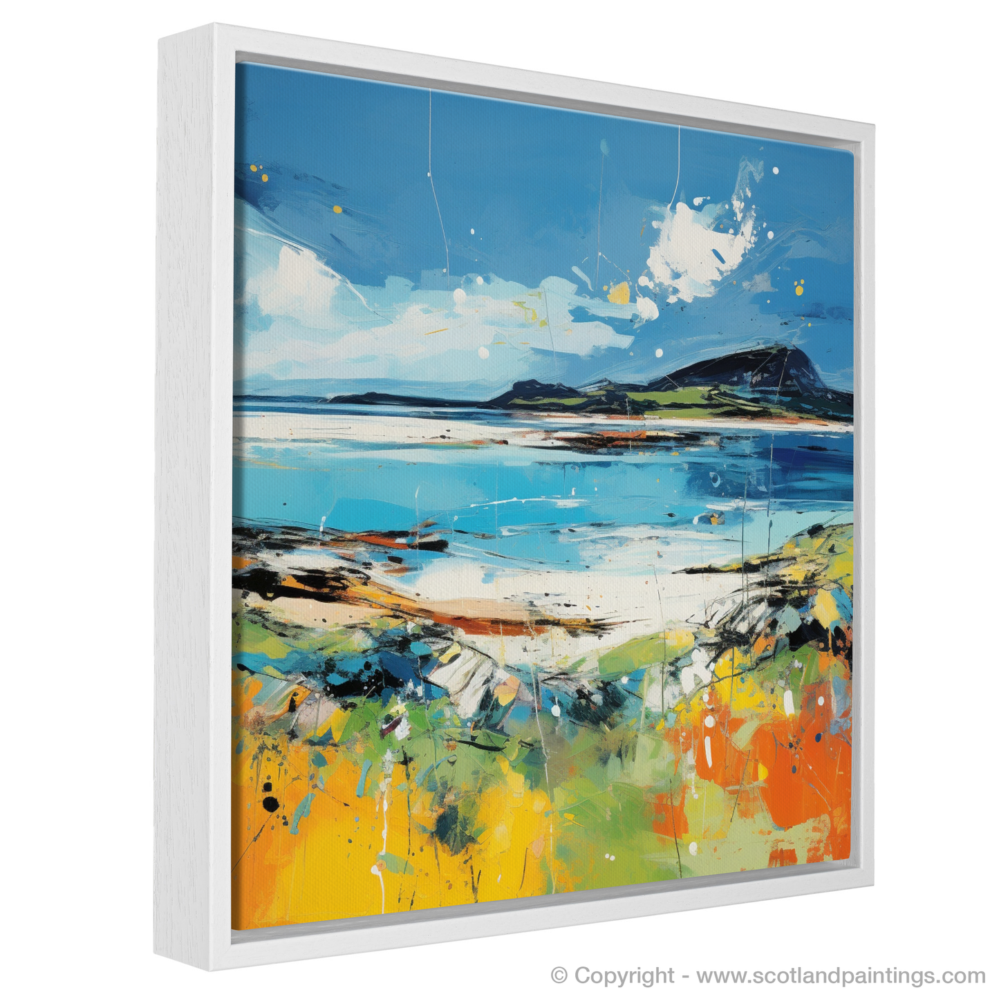 Painting and Art Print of Isle of Barra, Outer Hebrides in summer entitled "Summer Symphony: Isle of Barra Abstraction".