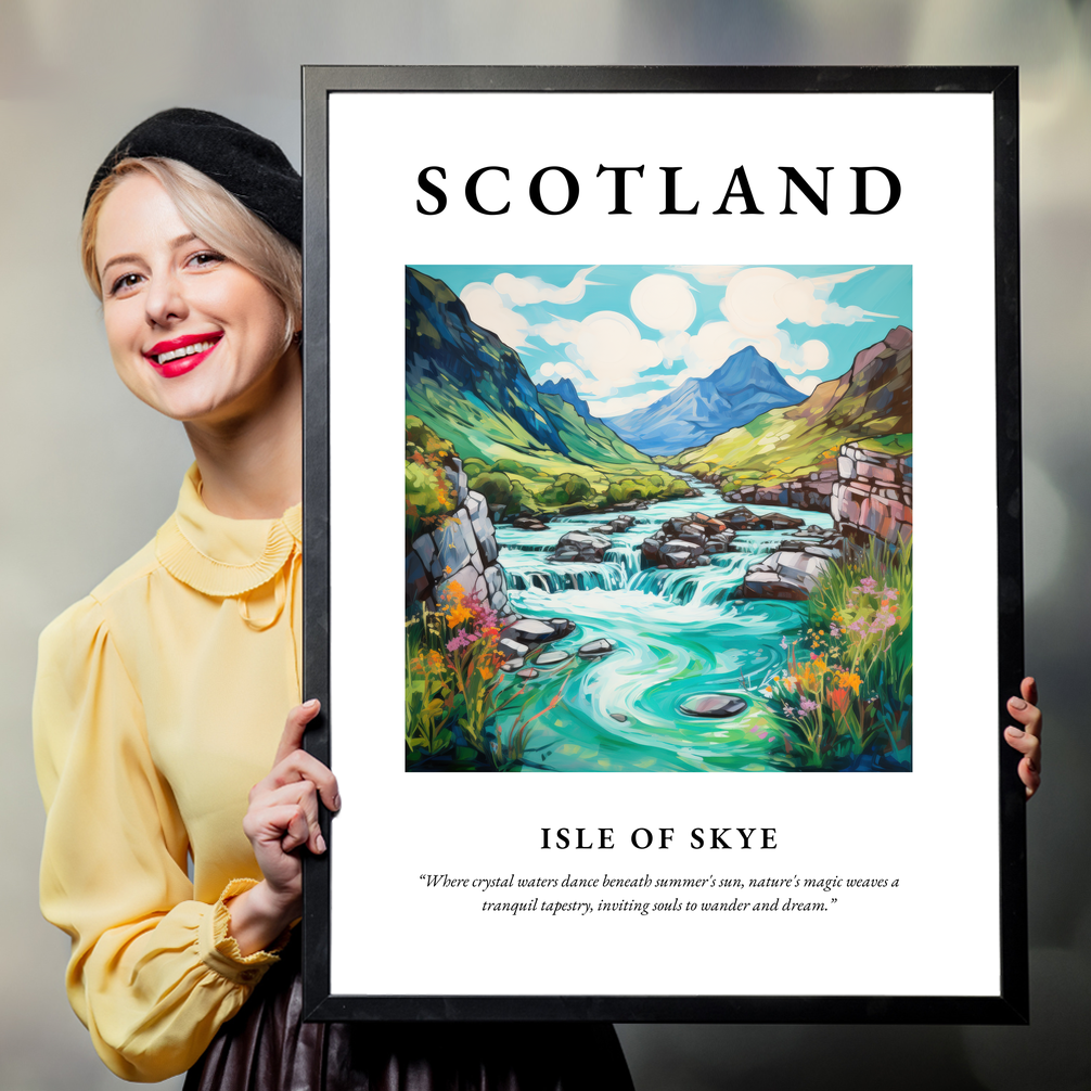 Person holding a poster of Isle of Skye