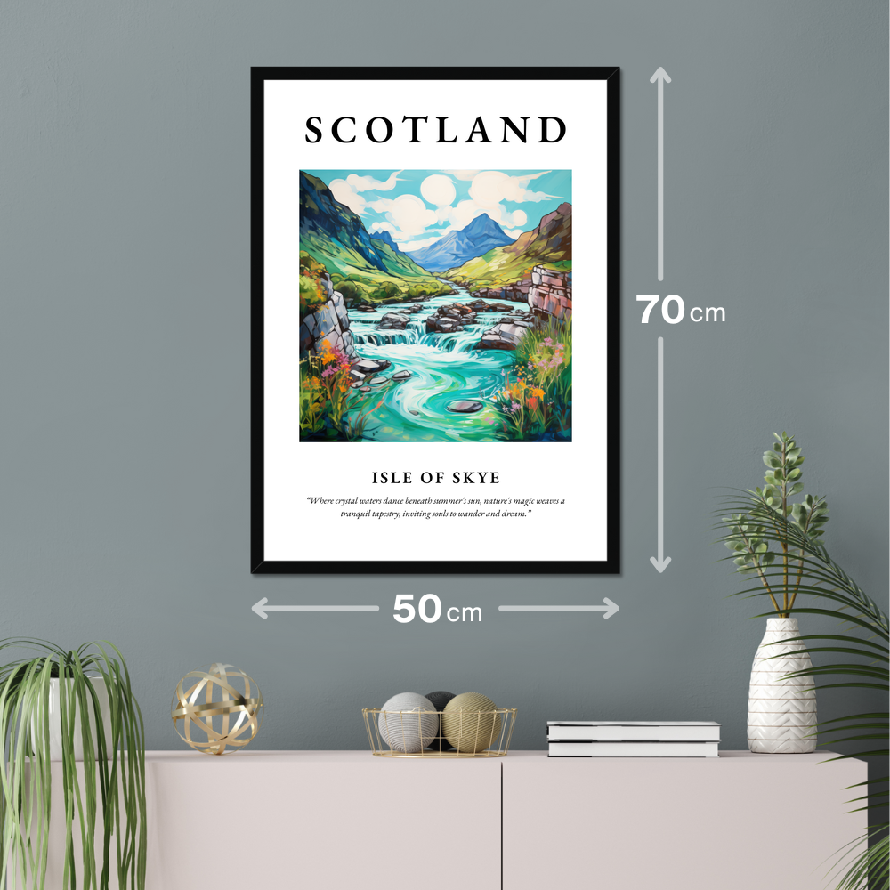 Poster of Isle of Skye hanging on a wall