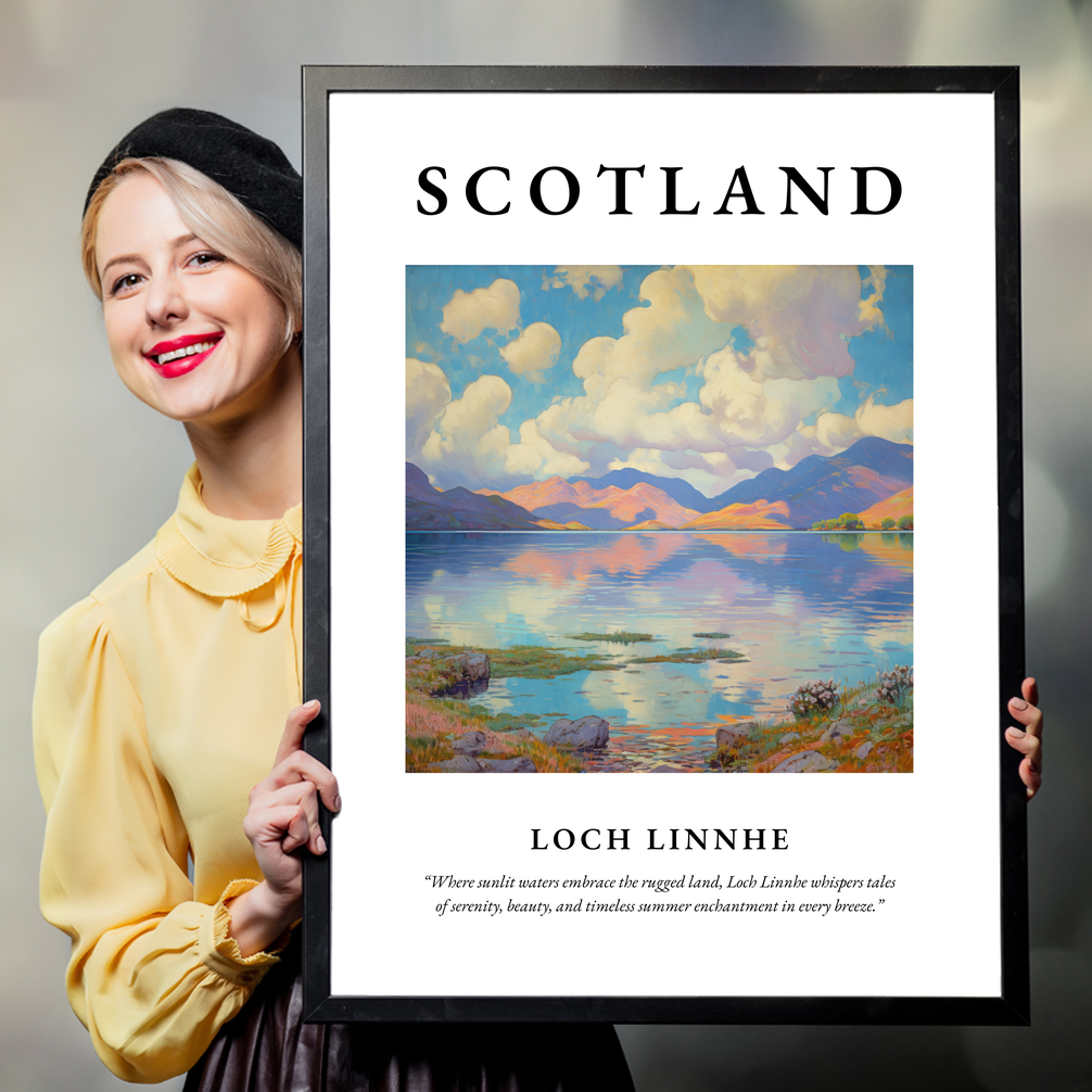 Person holding a poster of Loch Linnhe