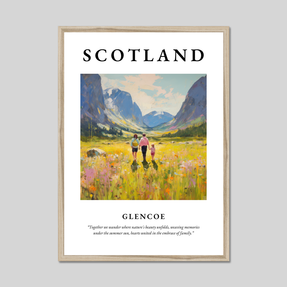 Poster in a natural frame with the word Scotland