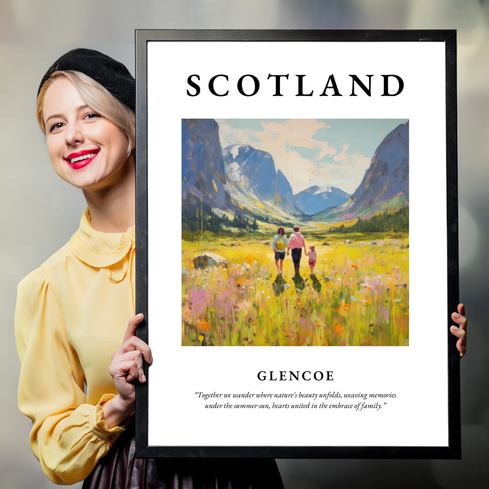 Person holding a poster of Glencoe