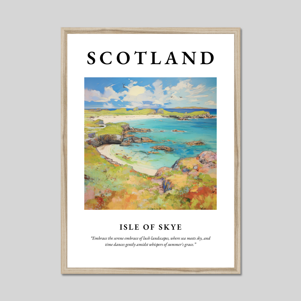 Poster in a natural frame with the word Scotland