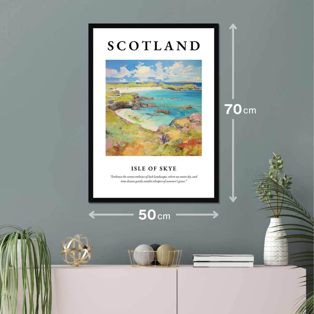 Poster of Isle of Skye hanging on a wall