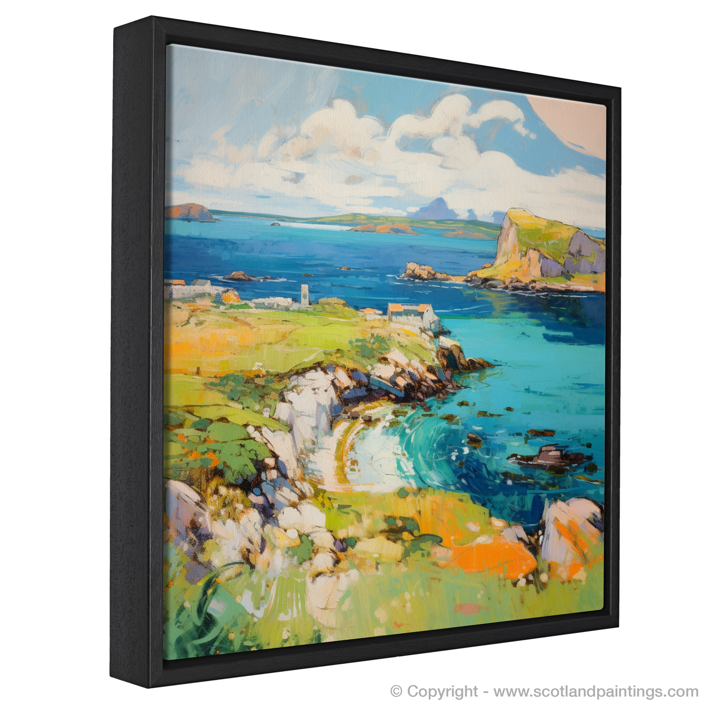 Painting and Art Print of Isle of Skyes smaller isles, Inner Hebrides in summer entitled "Summer Serenade of the Inner Hebrides".