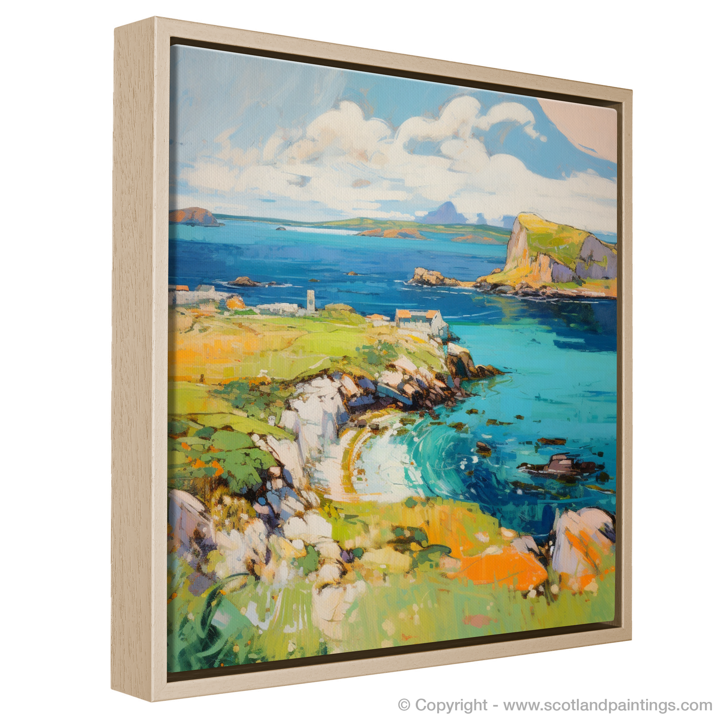 Painting and Art Print of Isle of Skyes smaller isles, Inner Hebrides in summer entitled "Summer Serenade of the Inner Hebrides".