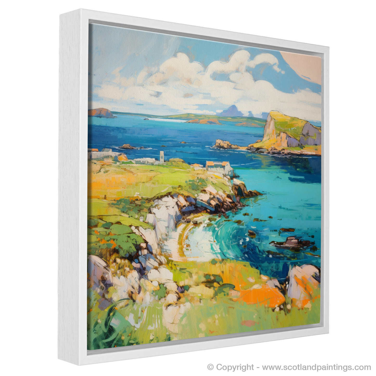 Painting and Art Print of Isle of Skyes smaller isles, Inner Hebrides in summer entitled "Summer Serenade of the Inner Hebrides".