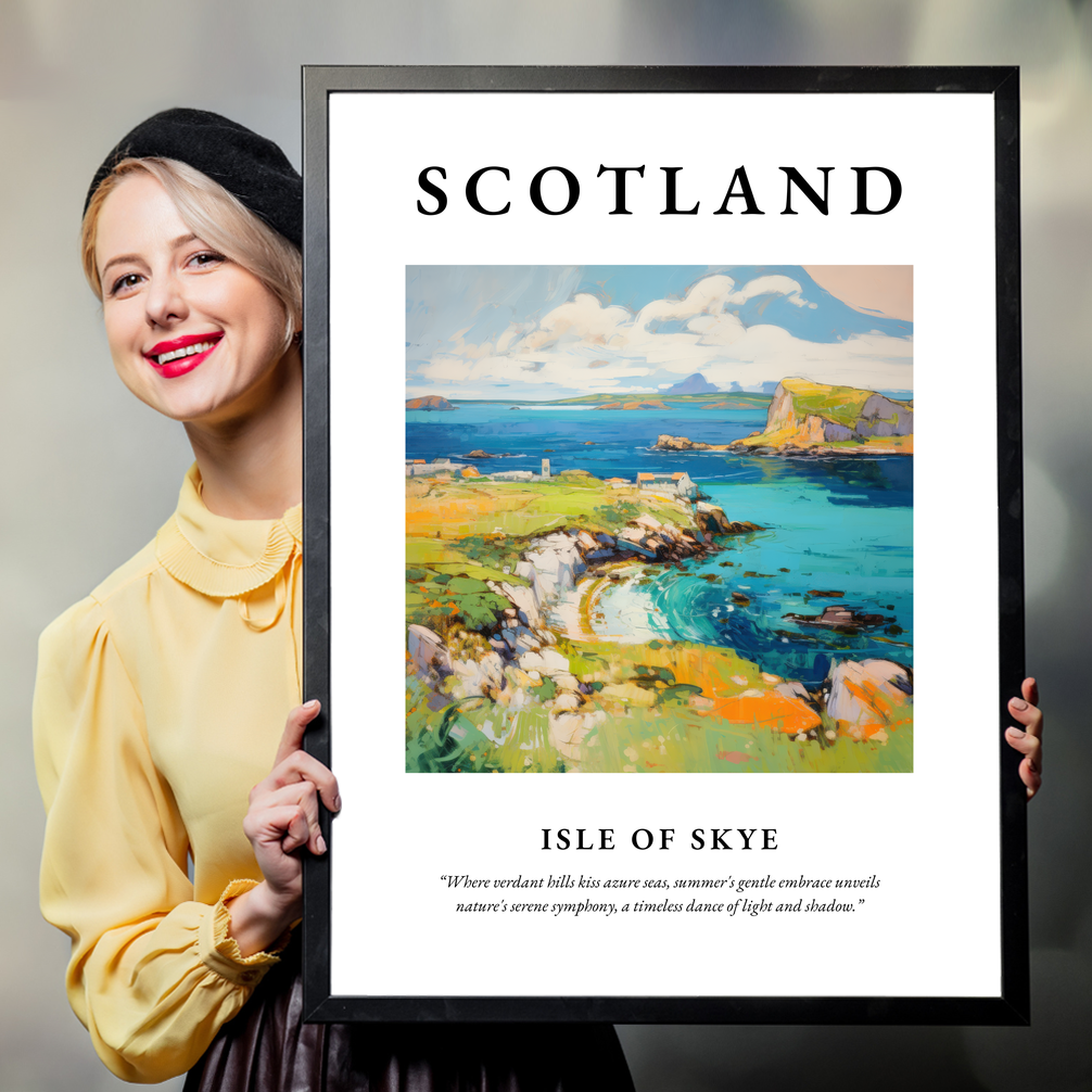 Person holding a poster of Isle of Skye