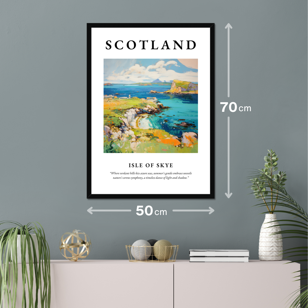 Poster of Isle of Skye hanging on a wall