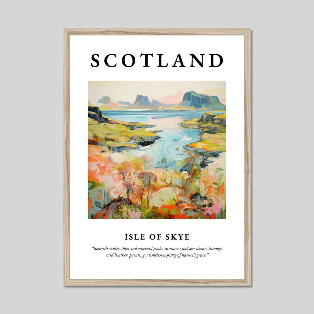 Poster in a natural frame with the word Scotland