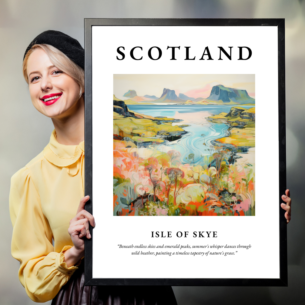 Person holding a poster of Isle of Skye