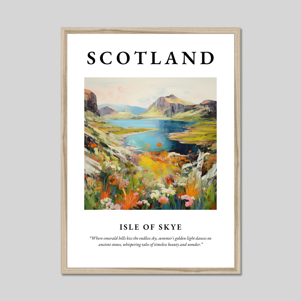 Poster in a natural frame with the word Scotland