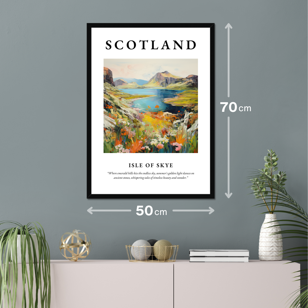 Poster of Isle of Skye hanging on a wall