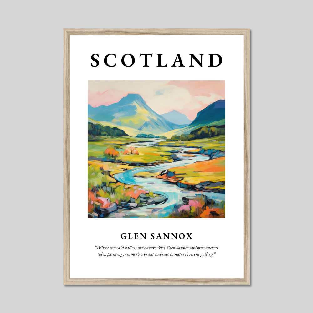 Poster in a natural frame with the word Scotland