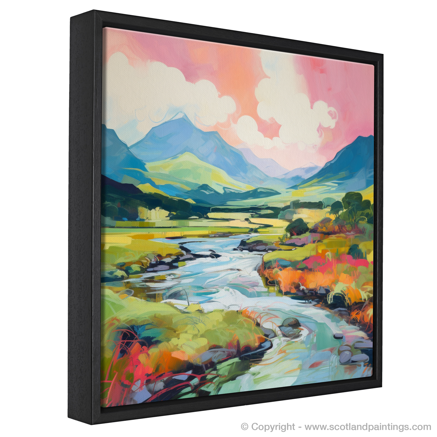 Painting and Art Print of Glen Sannox, Isle of Arran in summer entitled "Summer Symphony in Glen Sannox".