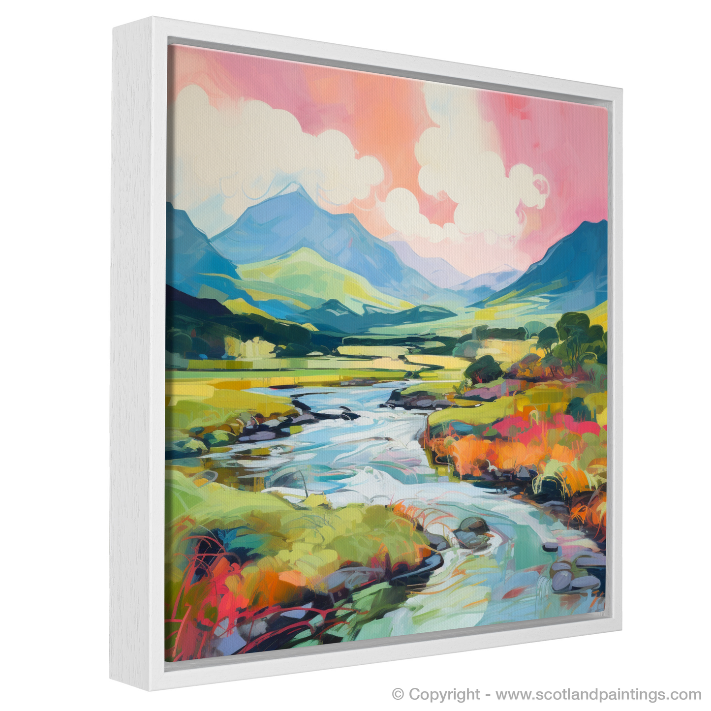 Painting and Art Print of Glen Sannox, Isle of Arran in summer entitled "Summer Symphony in Glen Sannox".