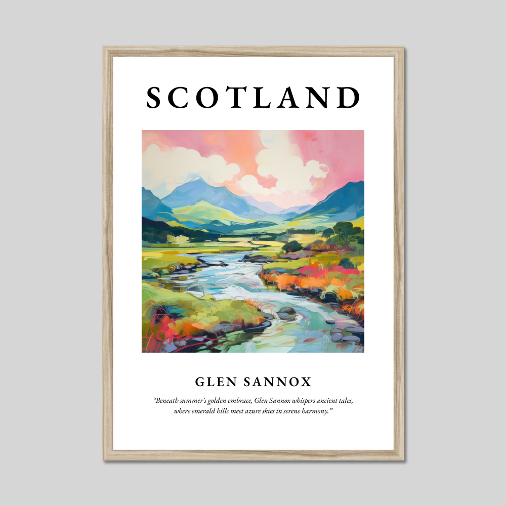 Poster in a natural frame with the word Scotland