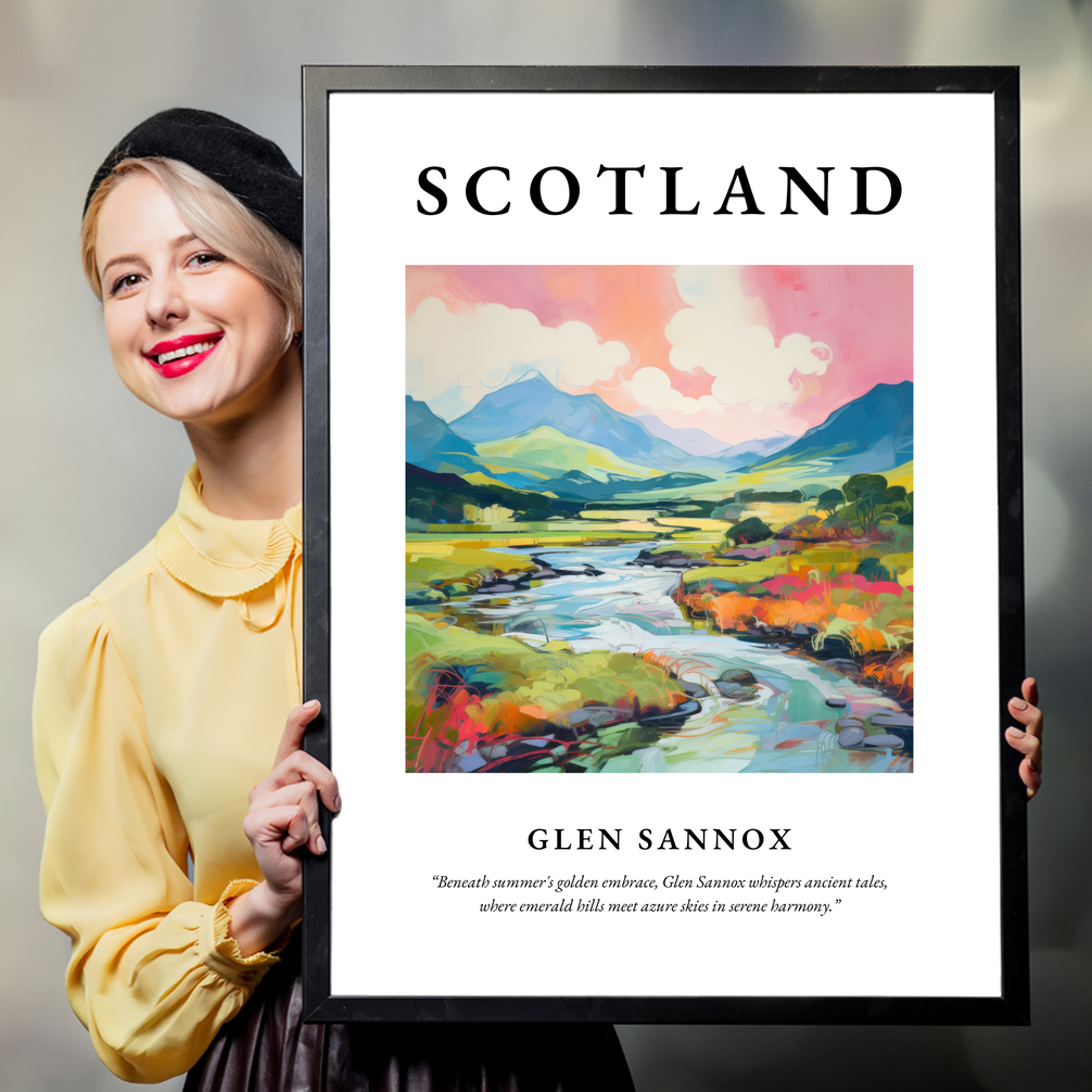 Person holding a poster of Glen Sannox