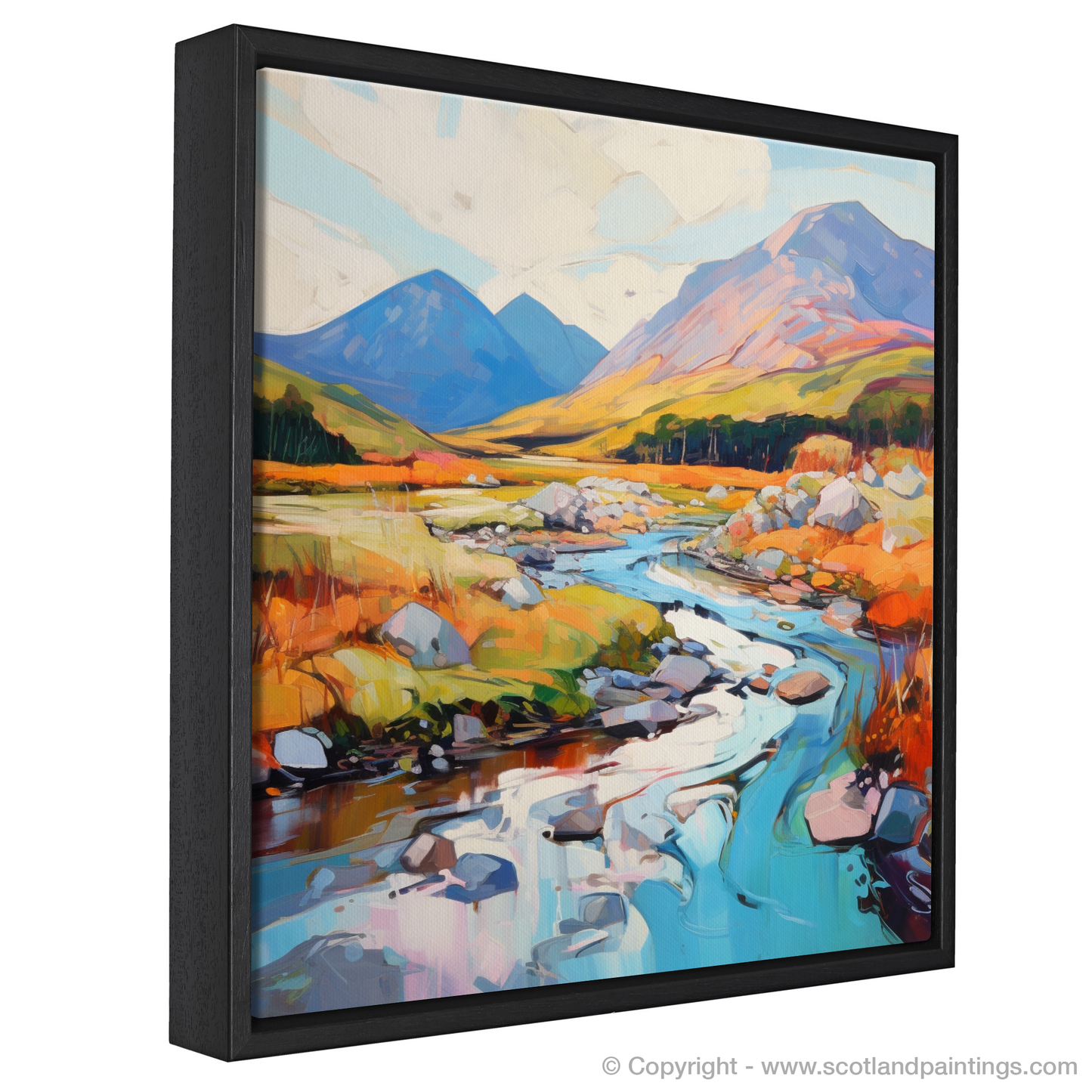 Painting and Art Print of Glen Sannox, Isle of Arran in summer entitled "Summer Symphony in Glen Sannox".