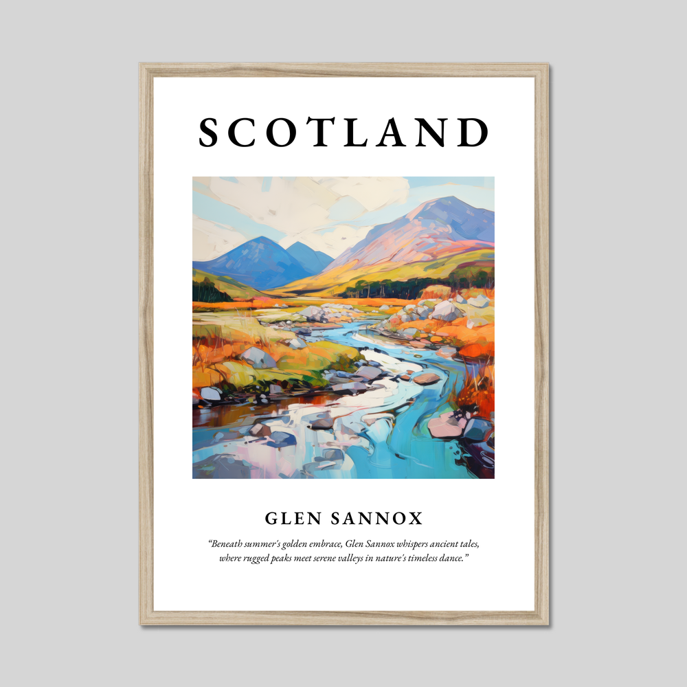 Poster in a natural frame with the word Scotland