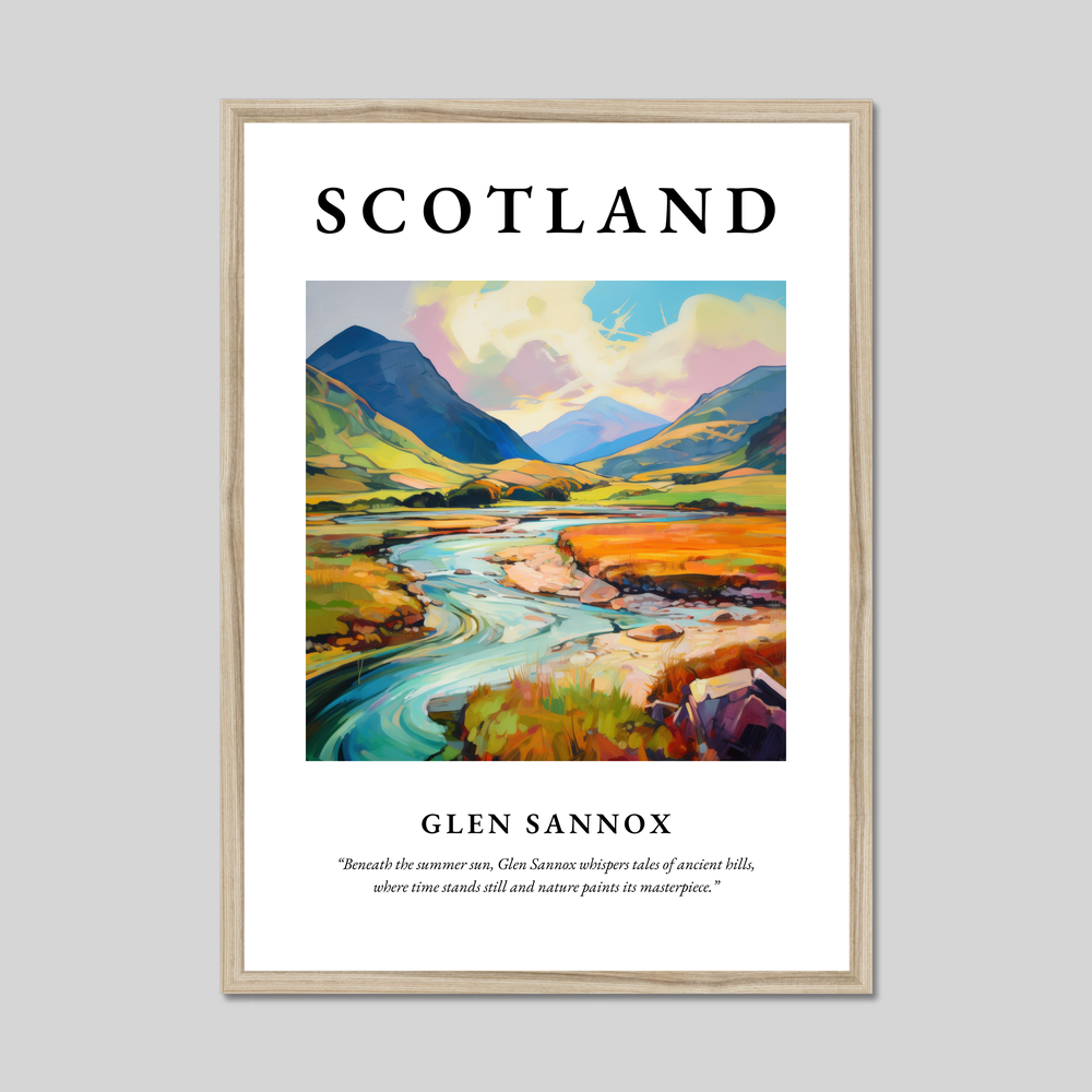 Poster in a natural frame with the word Scotland