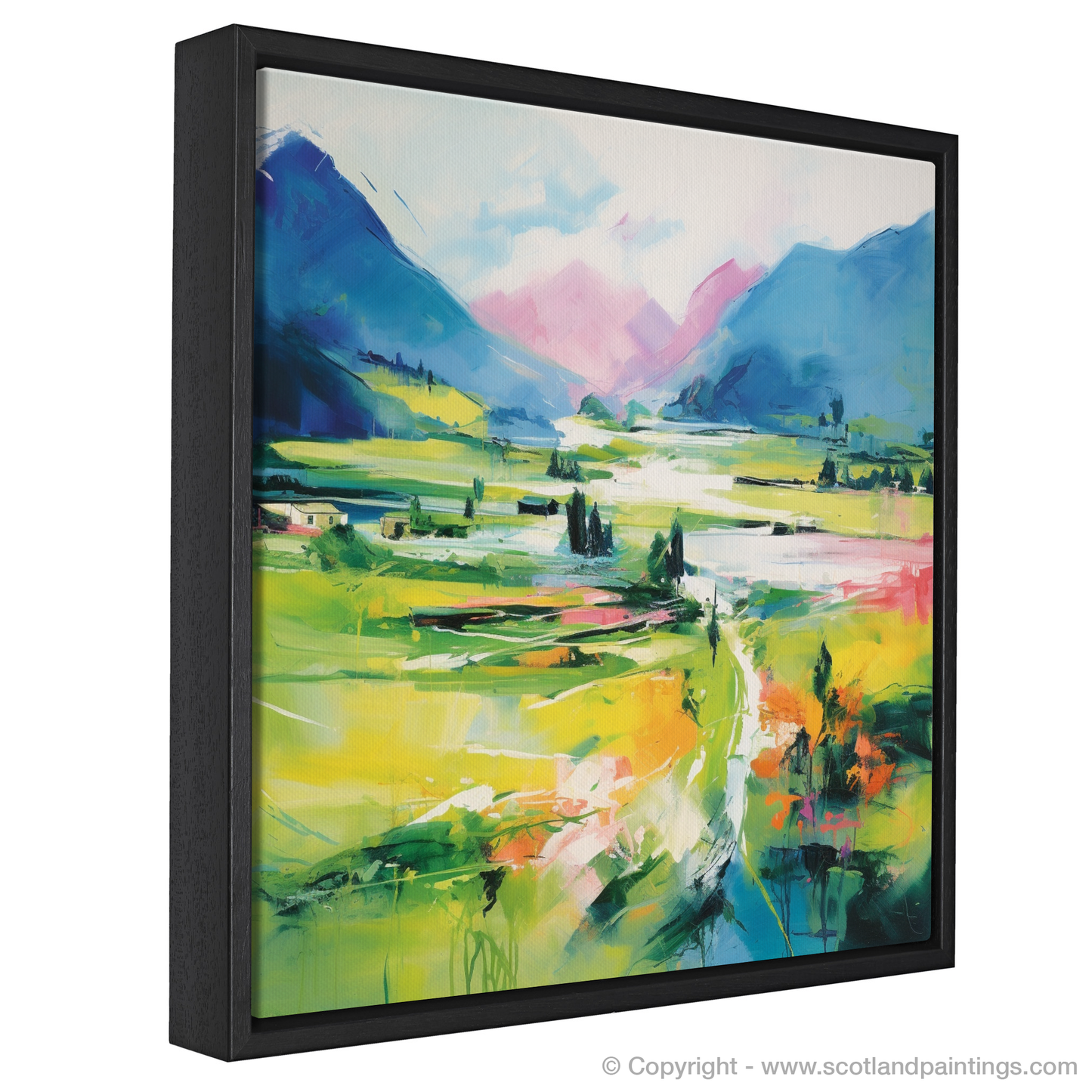 Painting and Art Print of Glenfinnan, Highlands in summer entitled "Highland Dreamscape: Summer in Glenfinnan".