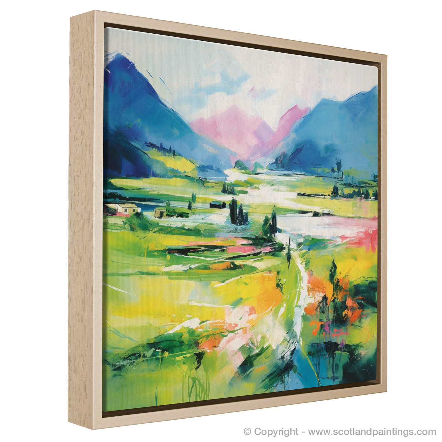 Painting and Art Print of Glenfinnan, Highlands in summer entitled "Highland Dreamscape: Summer in Glenfinnan".