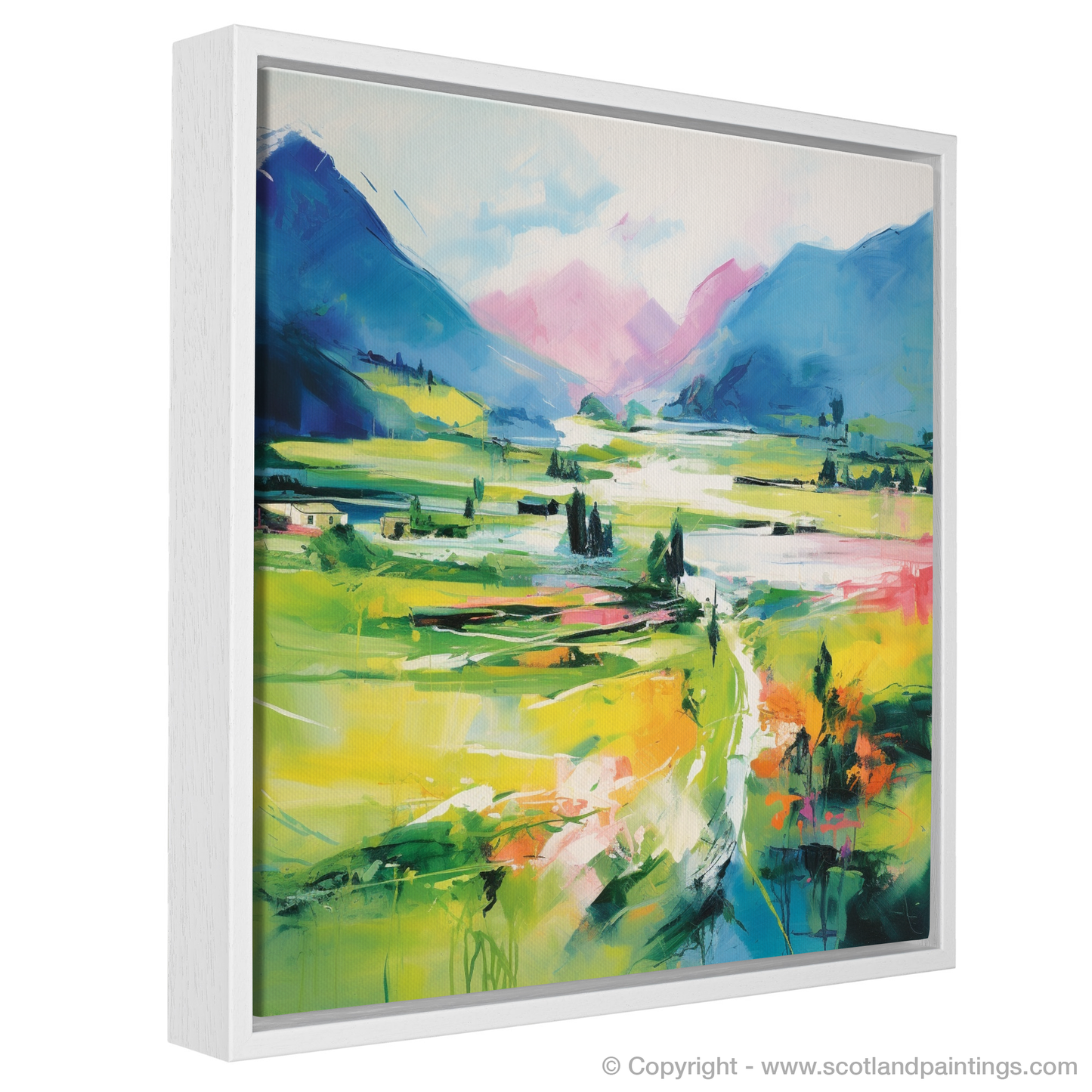 Painting and Art Print of Glenfinnan, Highlands in summer entitled "Highland Dreamscape: Summer in Glenfinnan".