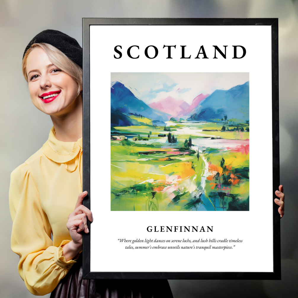 Person holding a poster of Glenfinnan