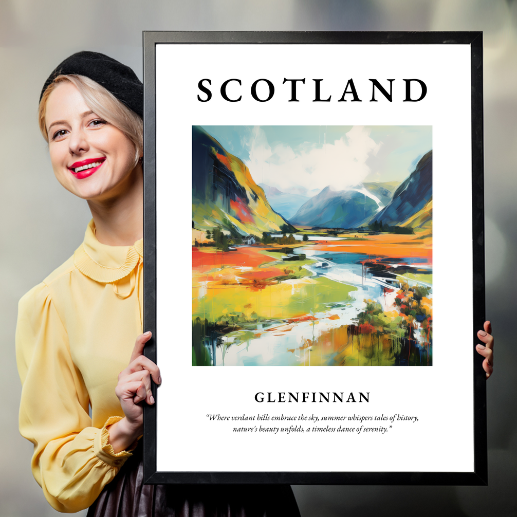 Person holding a poster of Glenfinnan