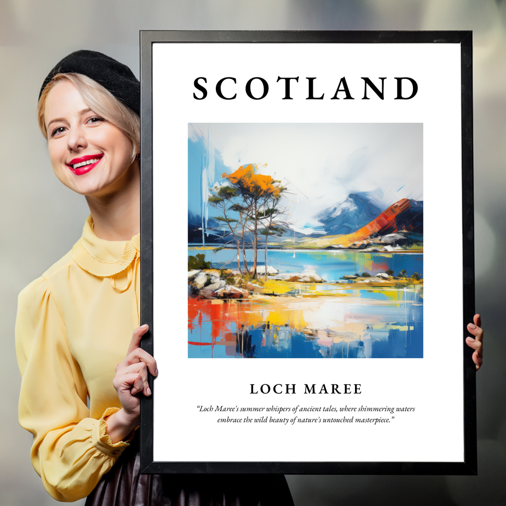 Person holding a poster of Loch Maree