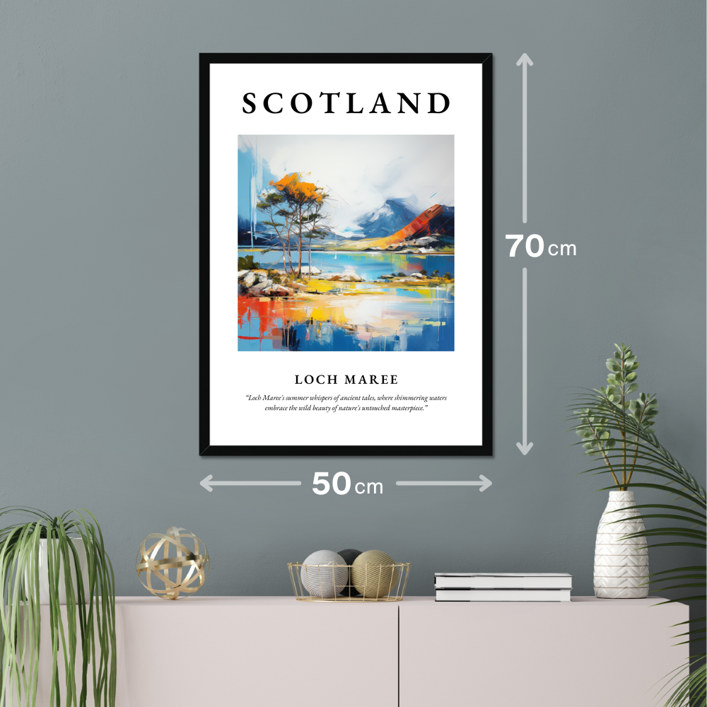 Poster of Loch Maree hanging on a wall