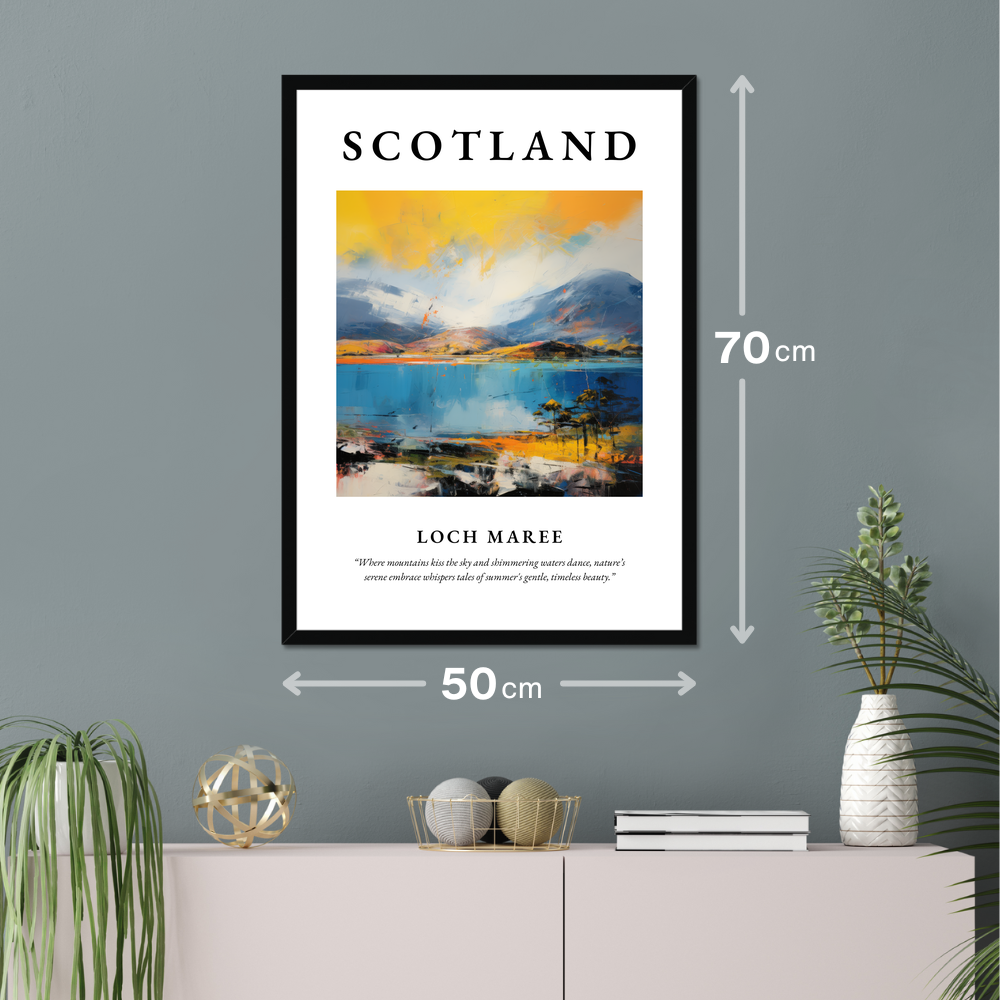 Poster of Loch Maree hanging on a wall