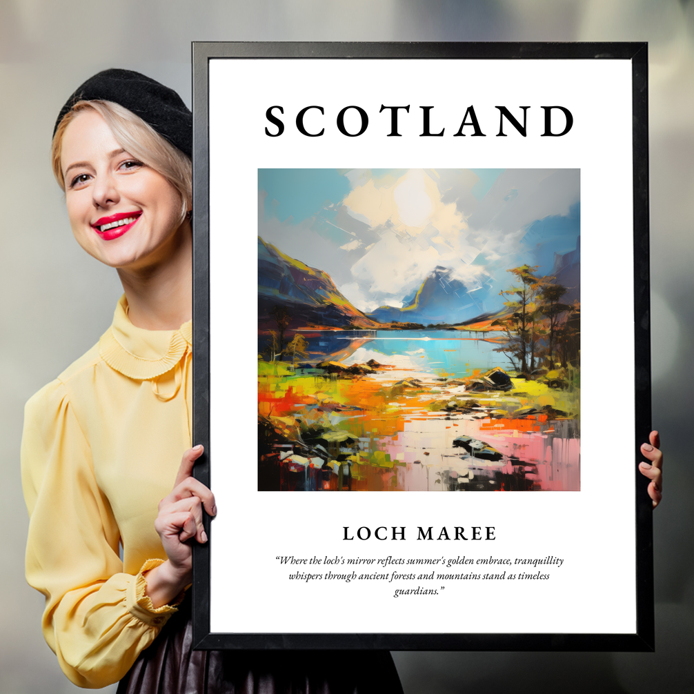 Person holding a poster of Loch Maree