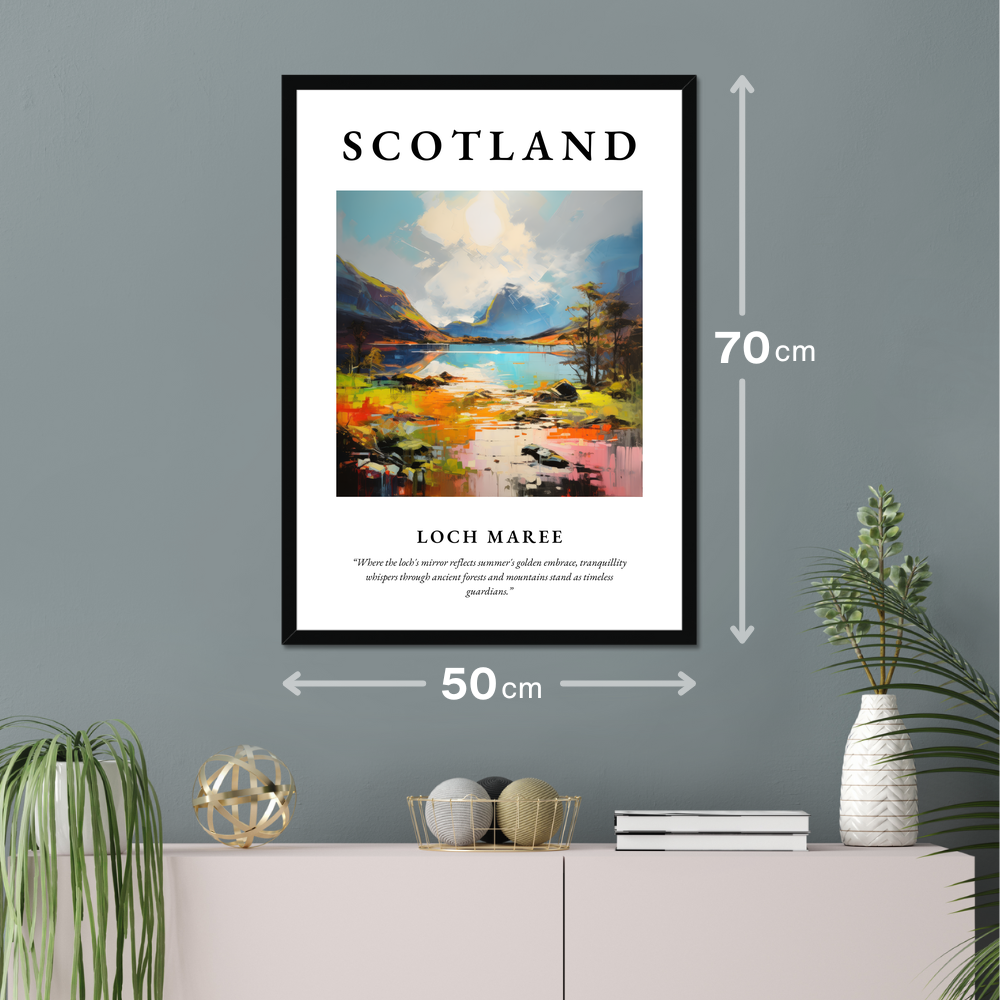 Poster of Loch Maree hanging on a wall