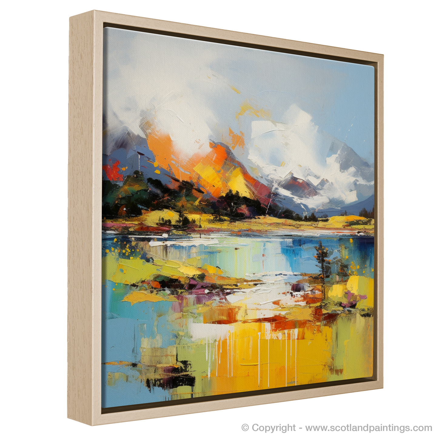 Painting and Art Print of Loch Maree, Wester Ross in summer entitled "Summer Splendour of Loch Maree".