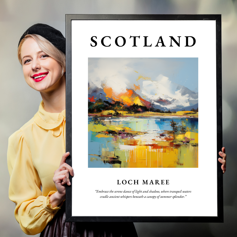 Person holding a poster of Loch Maree