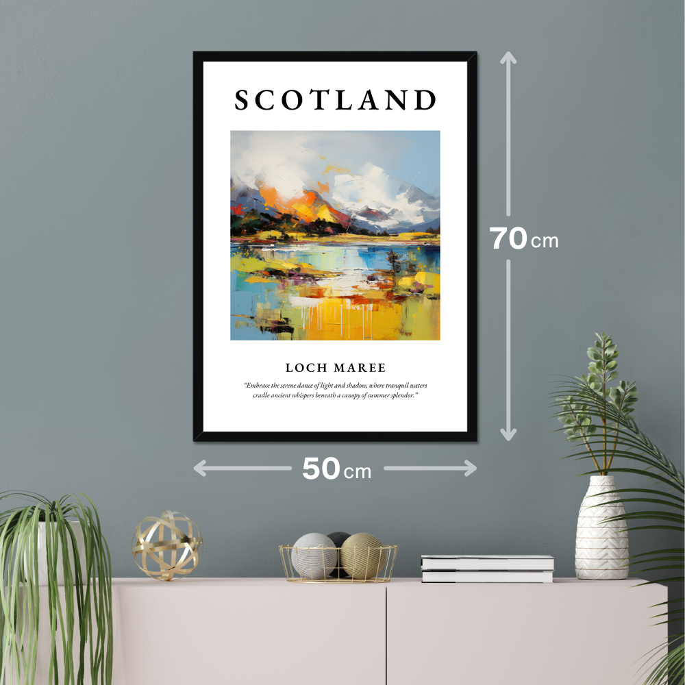 Poster of Loch Maree hanging on a wall