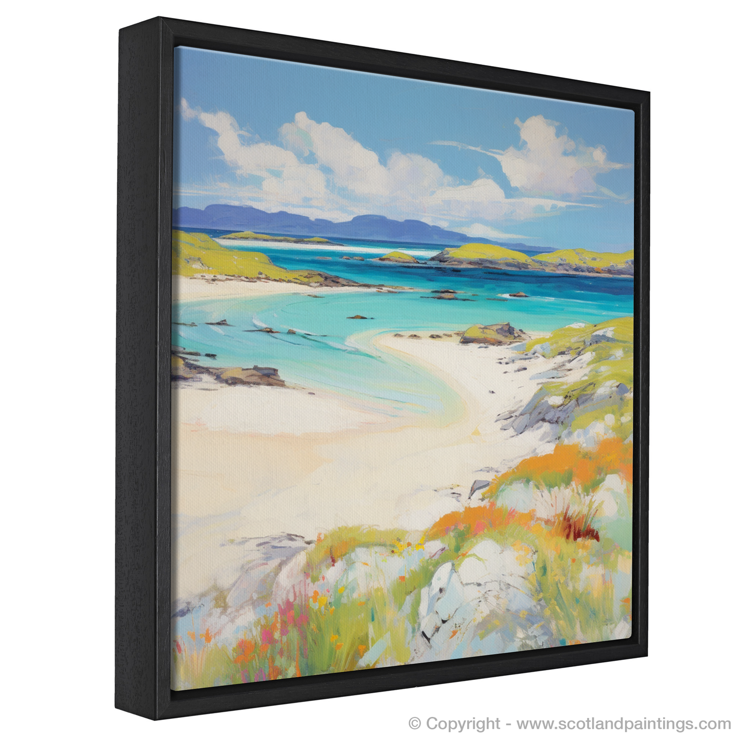 Painting and Art Print of Mellon Udrigle Beach, Wester Ross in summer entitled "Summer Serenade at Mellon Udrigle Beach".