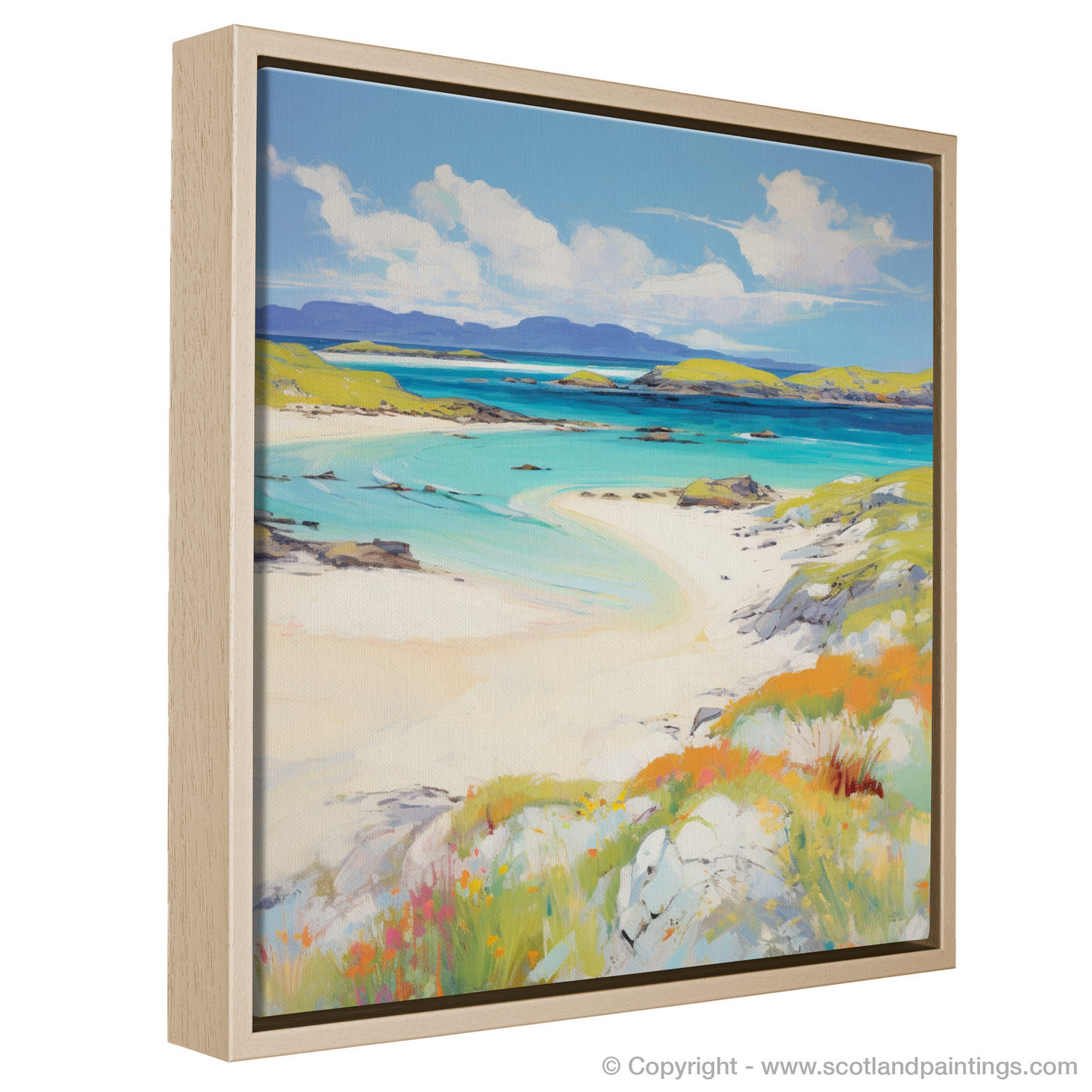 Painting and Art Print of Mellon Udrigle Beach, Wester Ross in summer entitled "Summer Serenade at Mellon Udrigle Beach".