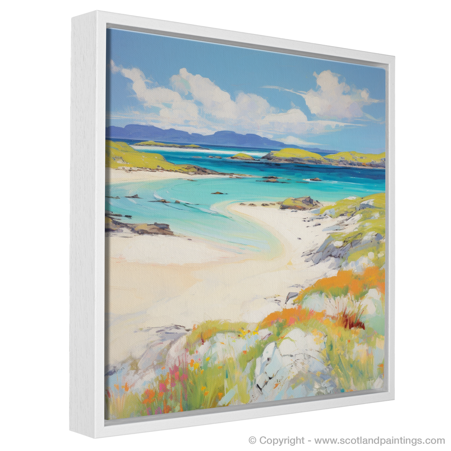 Painting and Art Print of Mellon Udrigle Beach, Wester Ross in summer entitled "Summer Serenade at Mellon Udrigle Beach".