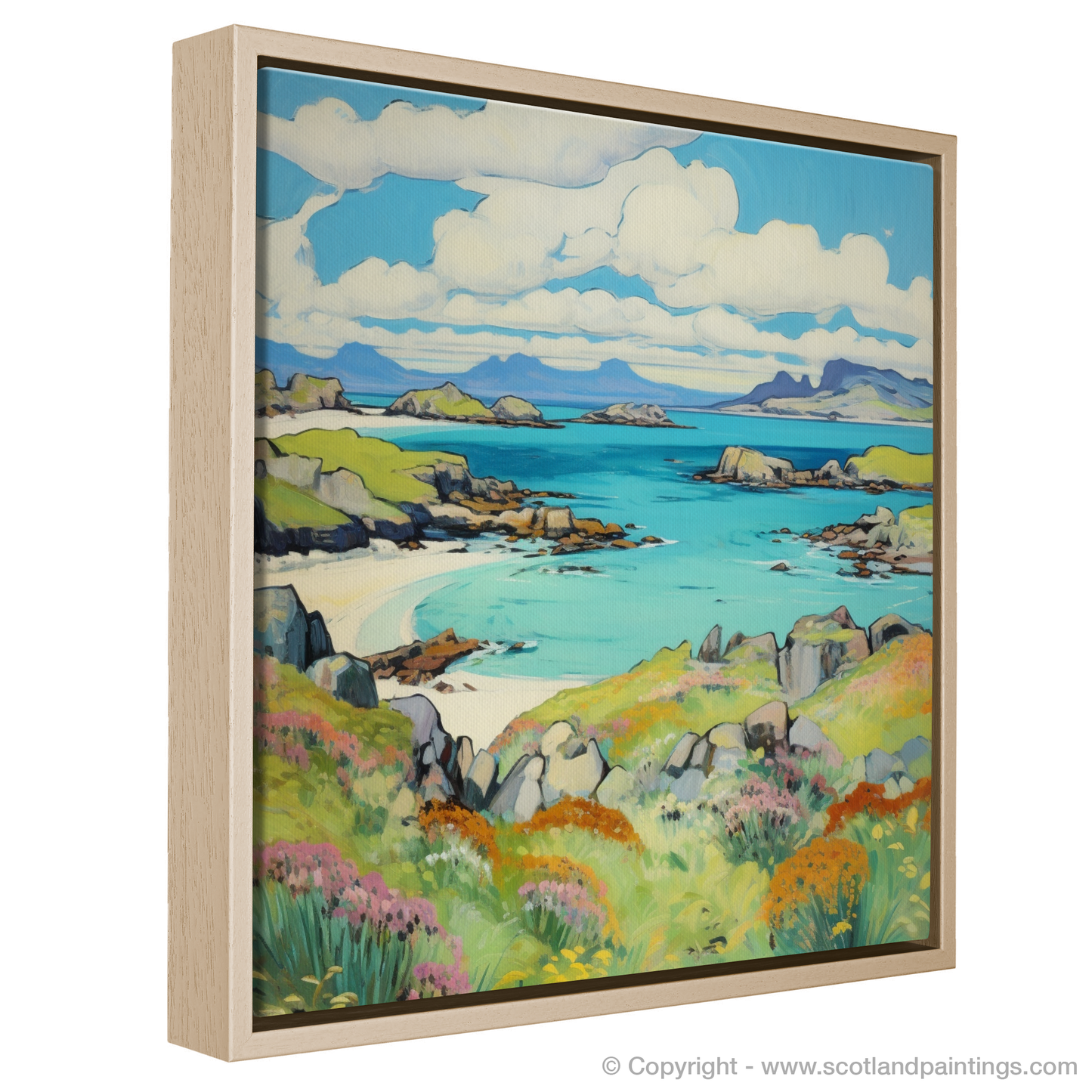 Painting and Art Print of Isle of Skyes smaller isles, Inner Hebrides in summer entitled "Summer Serenade on the Isle of Skye's Isles".