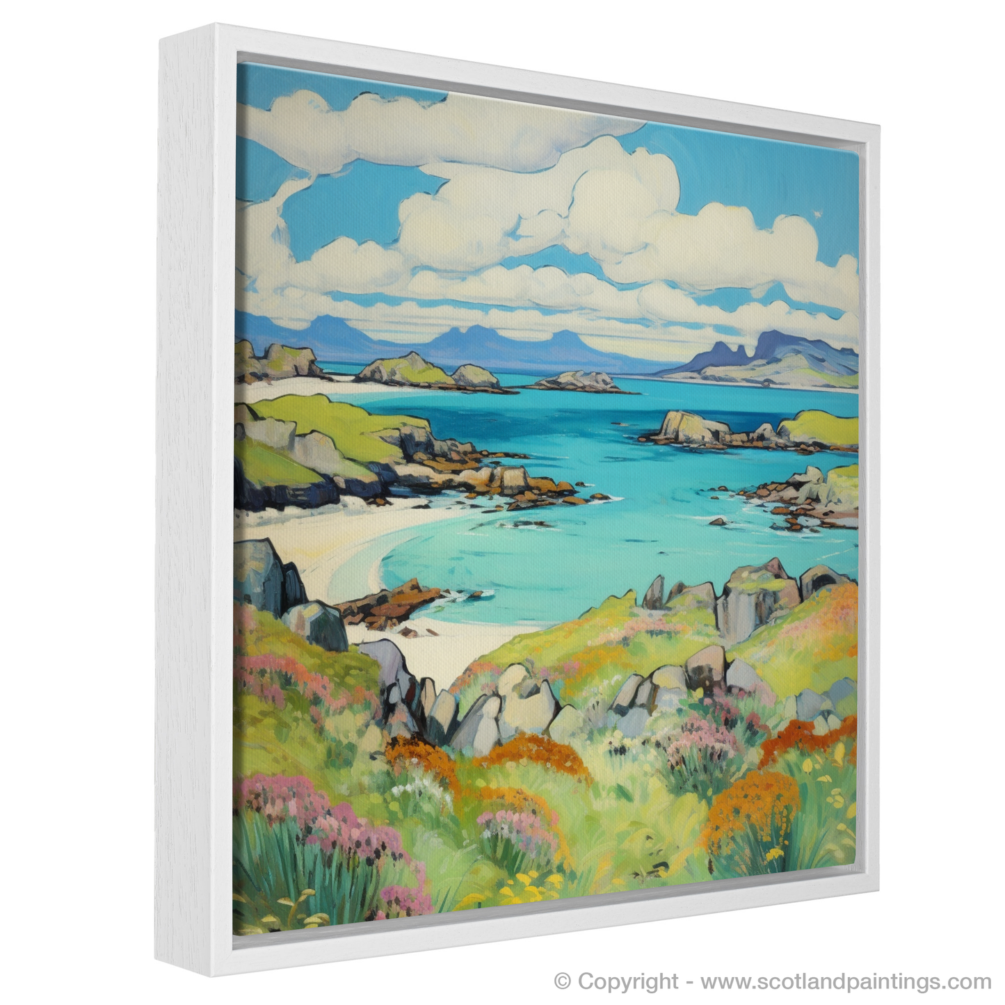 Painting and Art Print of Isle of Skyes smaller isles, Inner Hebrides in summer entitled "Summer Serenade on the Isle of Skye's Isles".