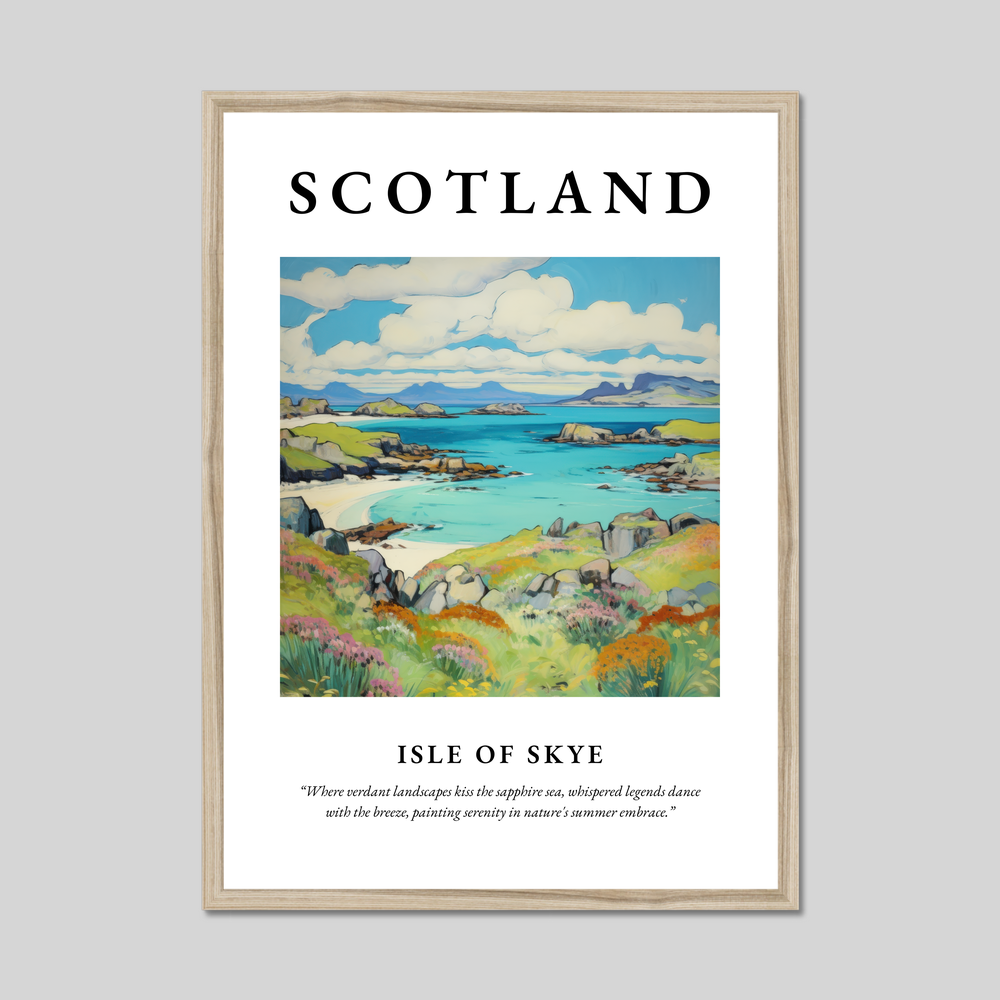 Poster in a natural frame with the word Scotland