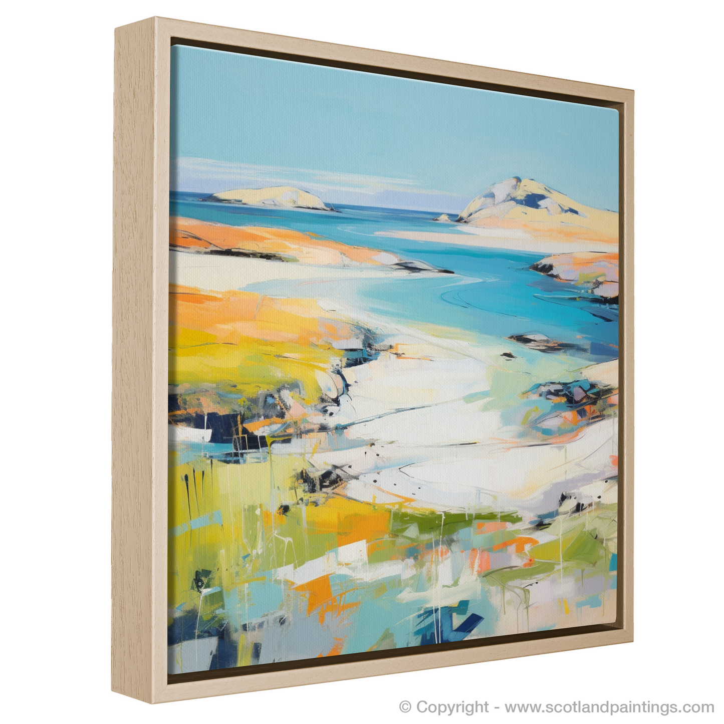 Painting and Art Print of Achmelvich Bay, Sutherland in summer entitled "Summer Blaze at Achmelvich Bay".