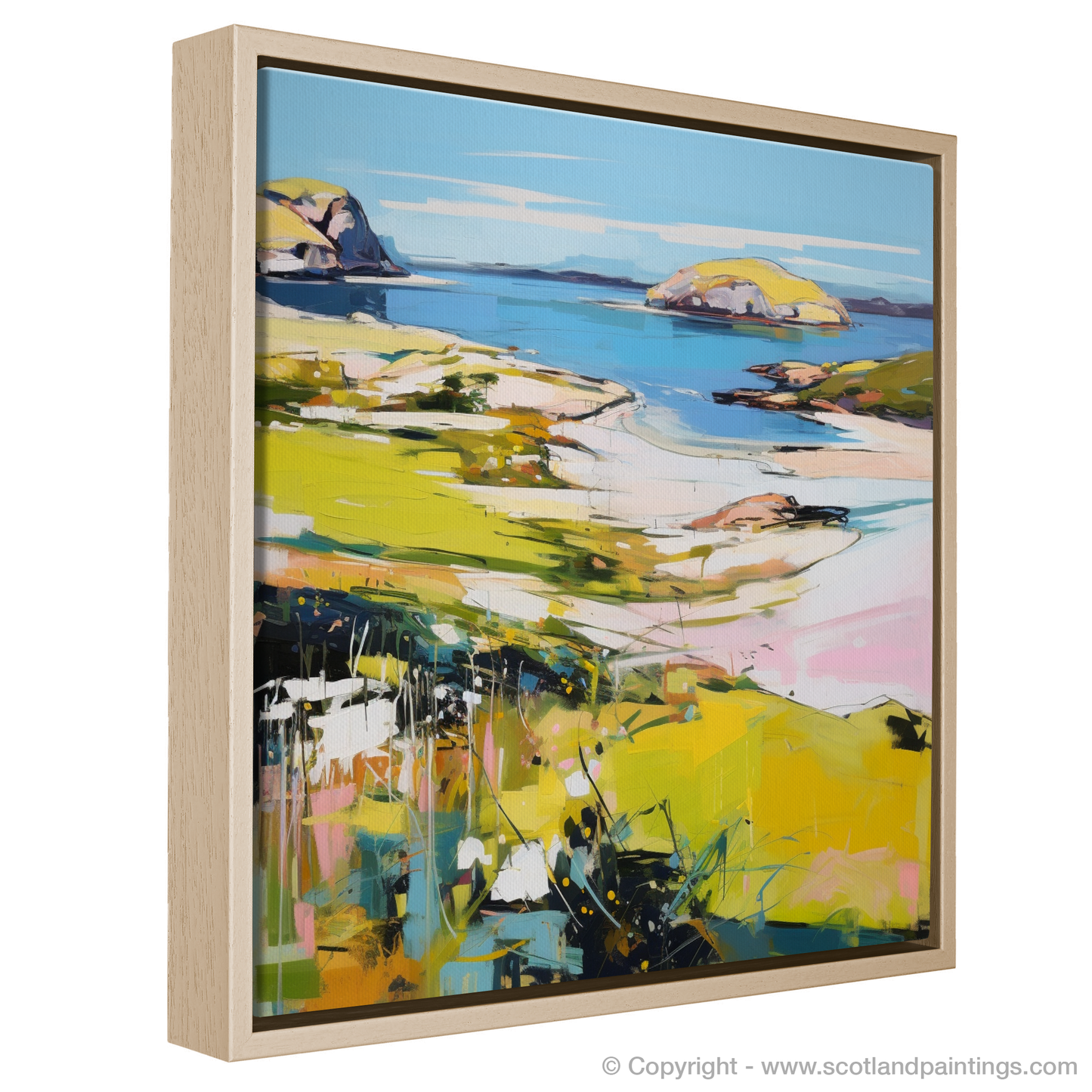 Painting and Art Print of Achmelvich Bay, Sutherland in summer. Achmelvich Bay Summer Symphony.
