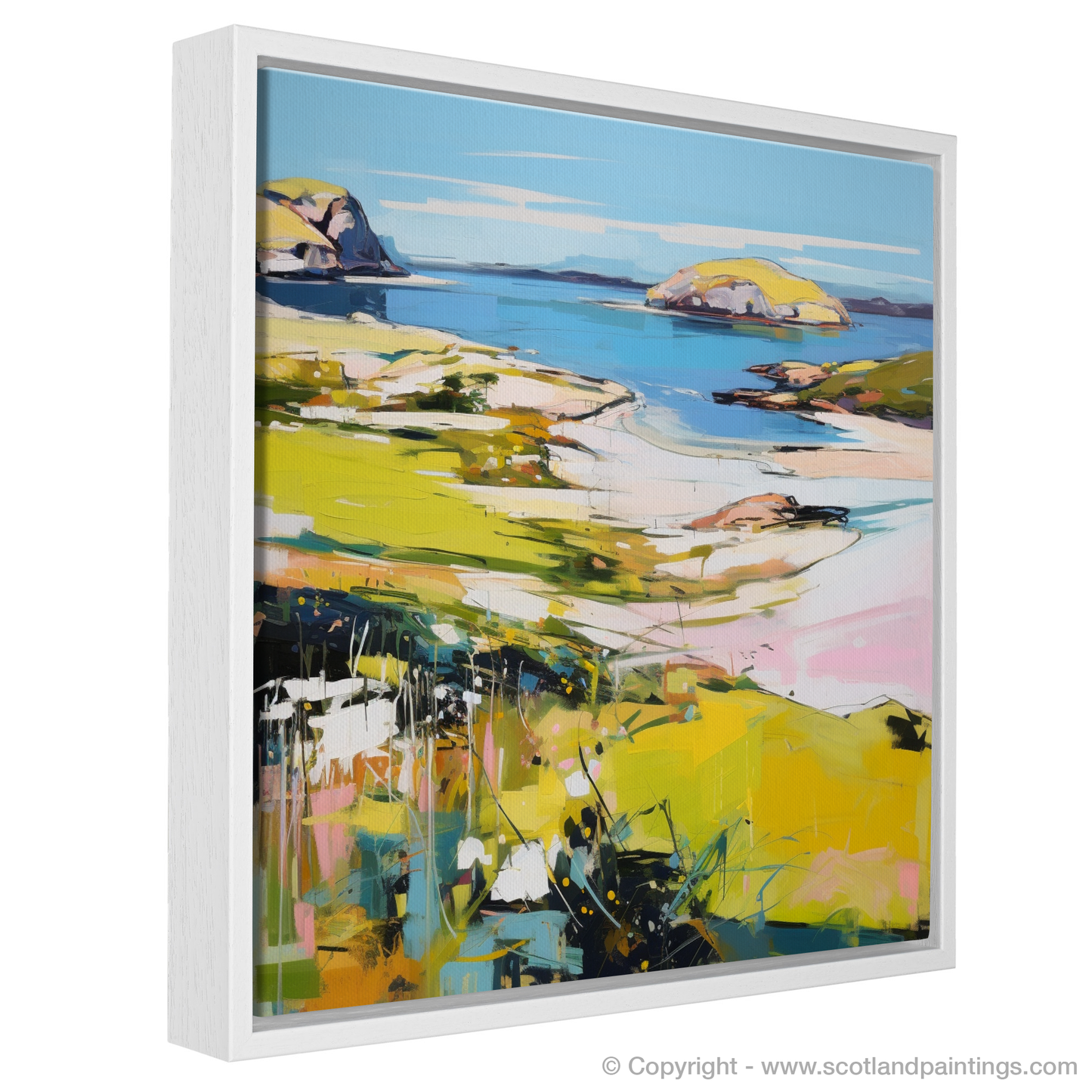 Painting and Art Print of Achmelvich Bay, Sutherland in summer. Achmelvich Bay Summer Symphony.