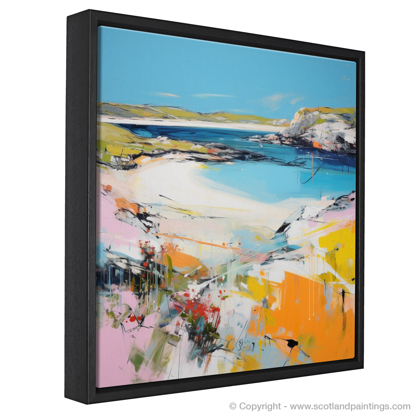 Painting and Art Print of Achmelvich Bay, Sutherland in summer entitled "Achmelvich Bay Summer Radiance".