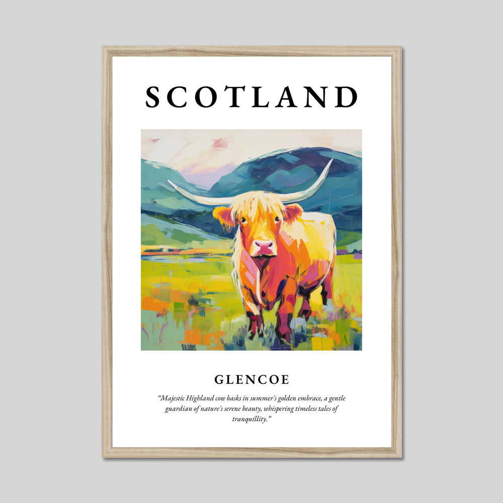 Poster in a natural frame with the word Scotland