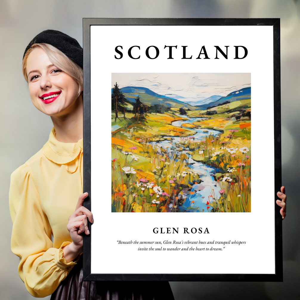 Person holding a poster of Glen Rosa